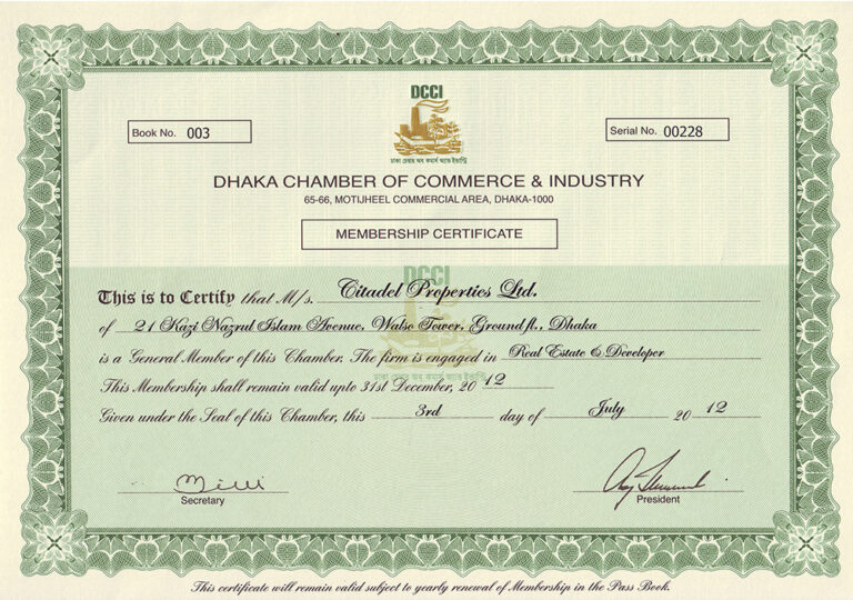 DCCI CERTIFICATE - Citadel Group